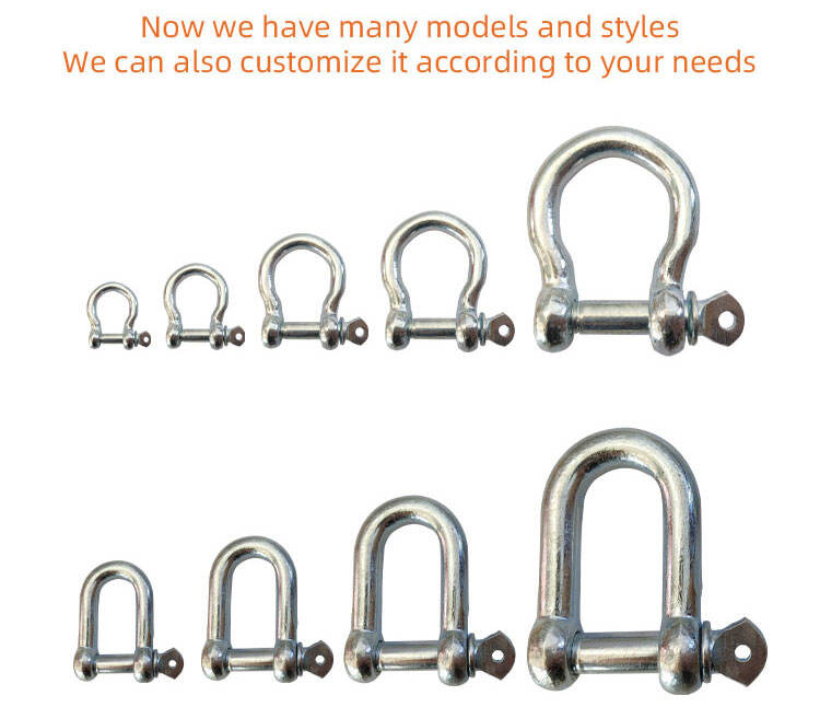 Rigging Hardware 304 Stainless Steel European Type D Shackles details