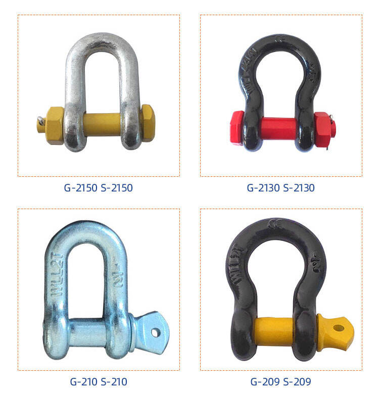 Shackle bolt forged G2150 bolt type d ring shackle supplier