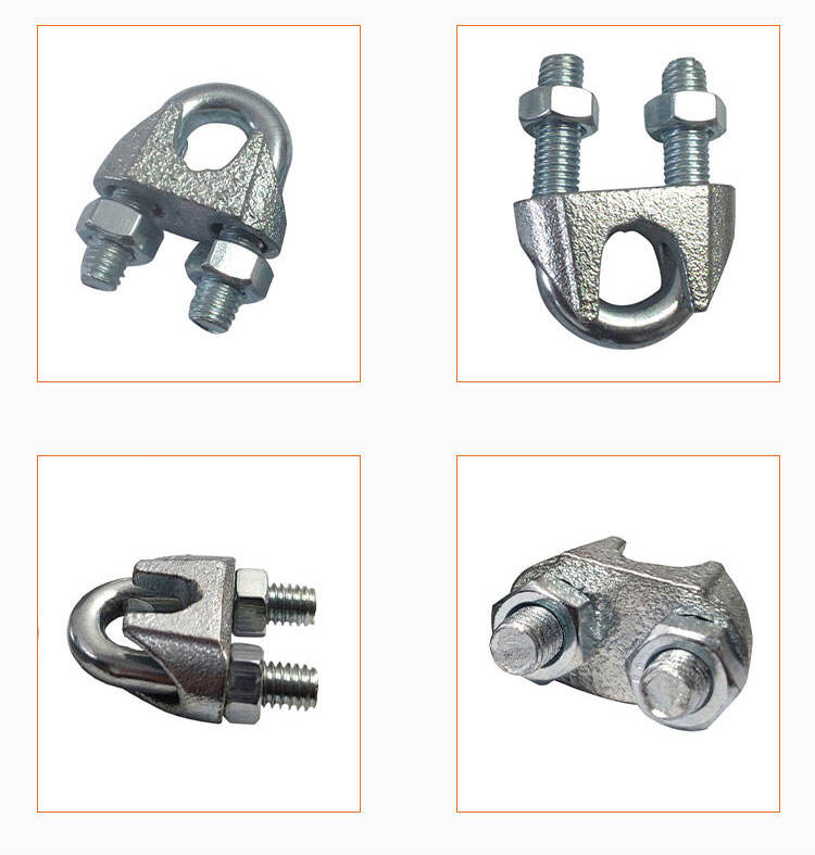 Electric Galvanized US Standard Malleable Wire Rope Clip 5/16 Wire Rope End Fittings U Shape Clamp factory