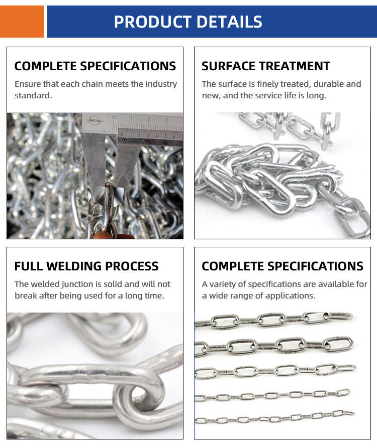 Carbon Steel Chain Welded Animal Cow Chain with Ring and Hook supplier