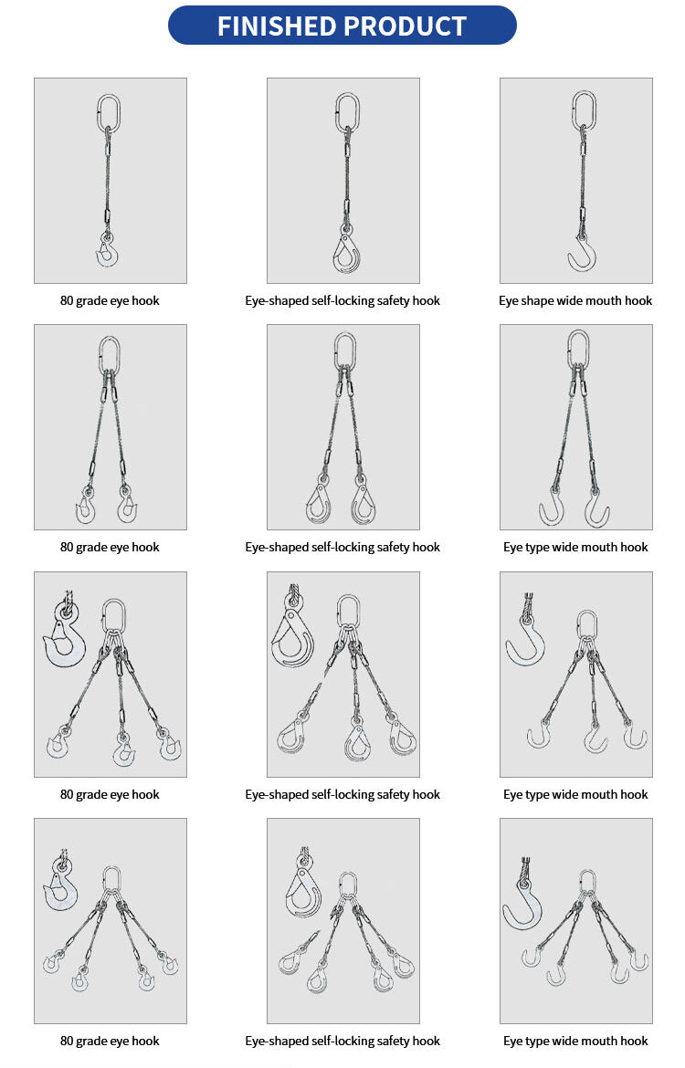 Galvanized 4 Leg Steel Core Steel Wire Rope Lifting Sling supplier