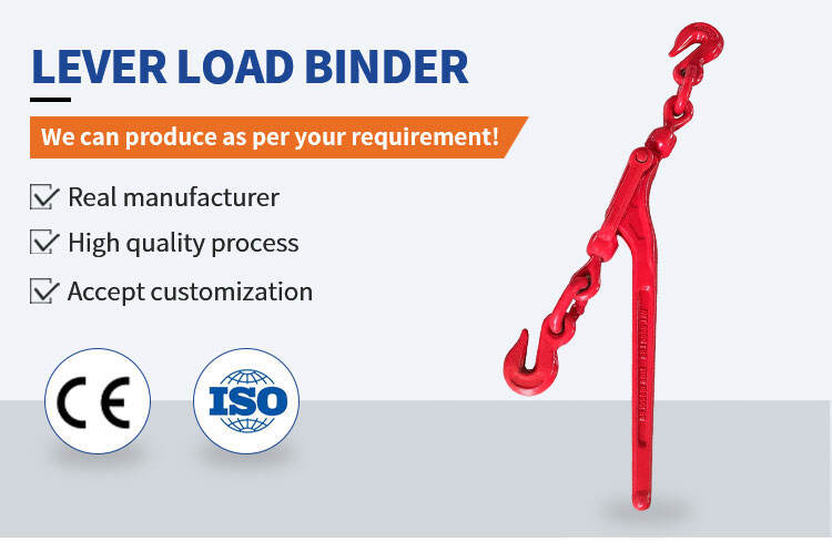 3/8-1/2 inch lever type load binder with grab hook details