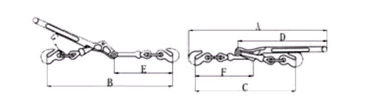 3/8-1/2 inch lever type load binder with grab hook supplier