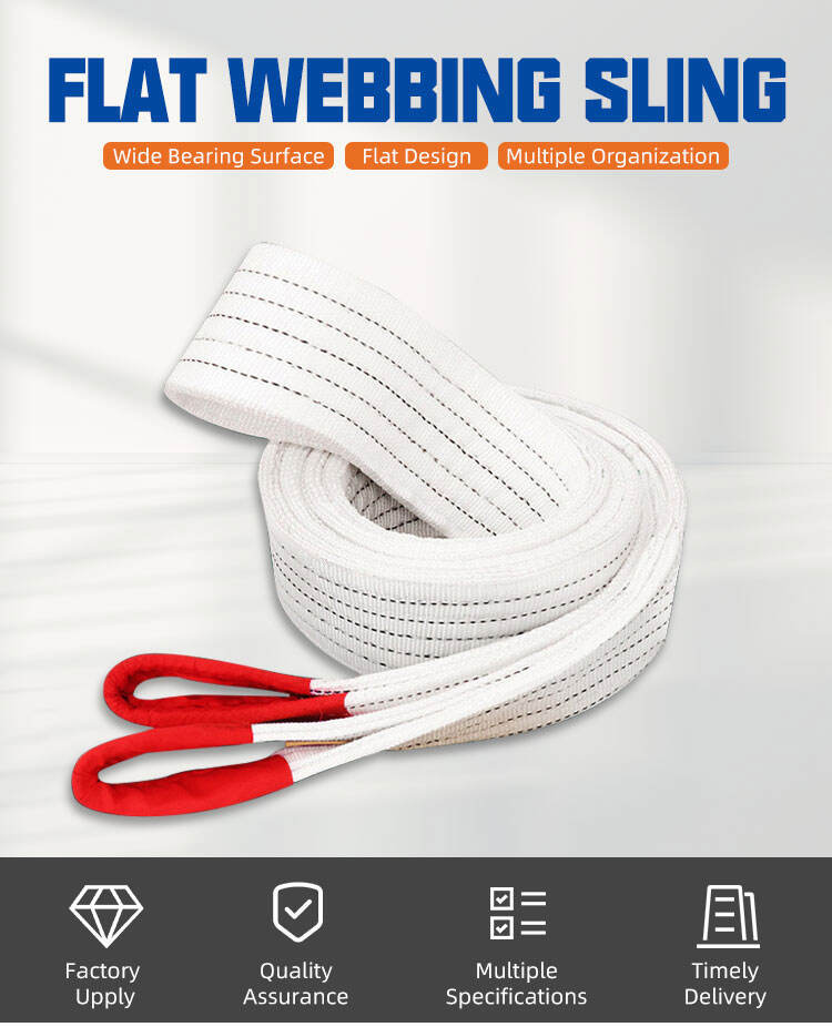 100% Polyester 2t 3ton 5 ton Flat Webbing Sling For Lifting manufacture