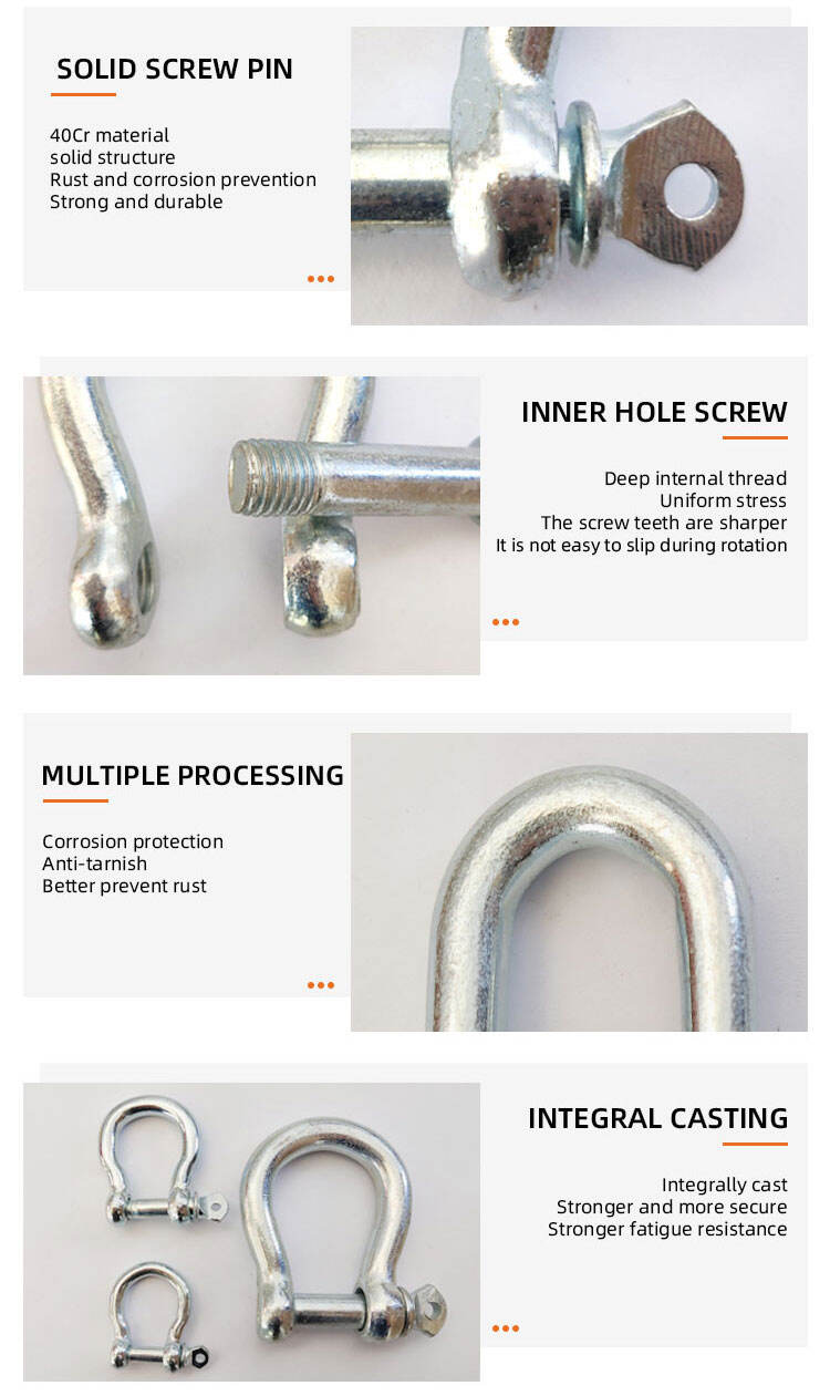 Rigging Hardware 304 Stainless Steel European Type D Shackles supplier