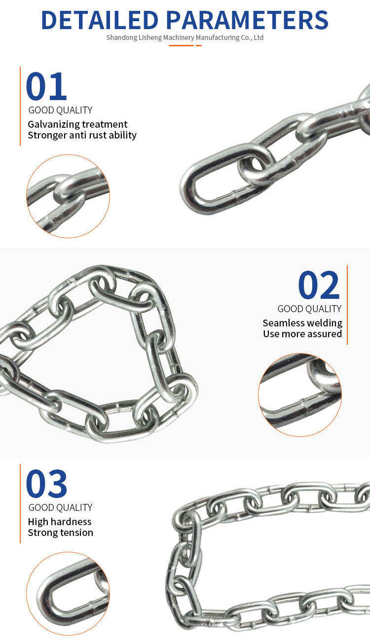 G30 carbon steel Q235 welded link chain galvanized short link chain details