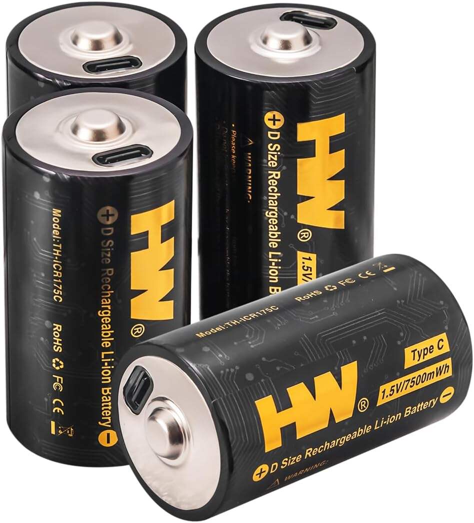 TYPE-C D SIZE USB Rechargeable Battery
