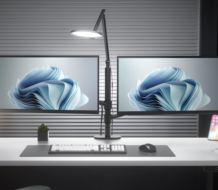 Dual Monitor Stand with Lamp(OL-2LT)