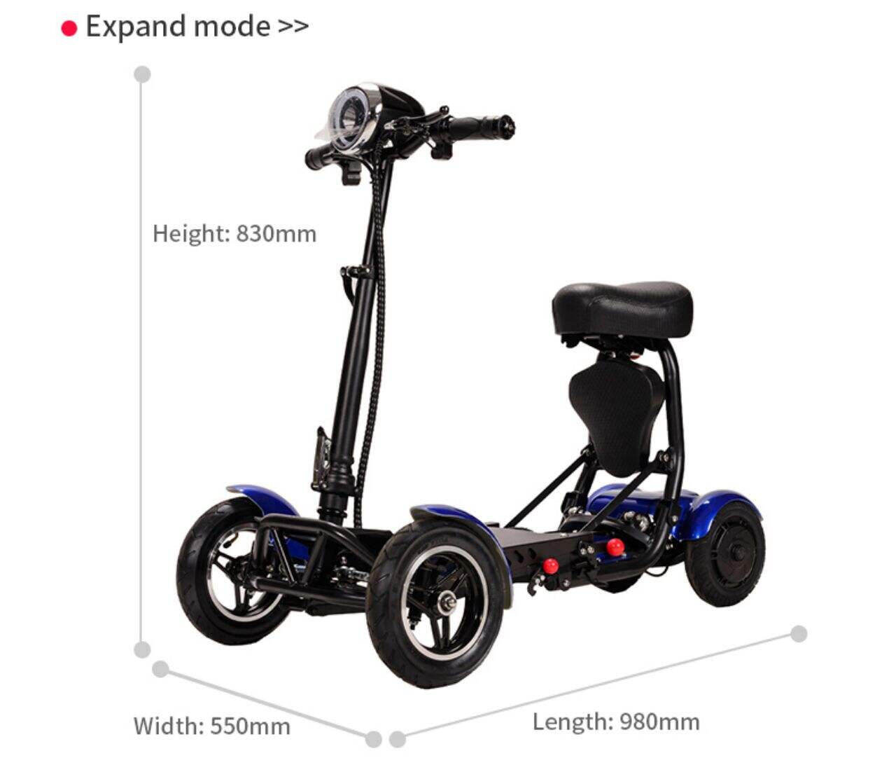 KSM-905A Best selling 4 wheel mobility electric scooters for old people and adult with lithium battery details