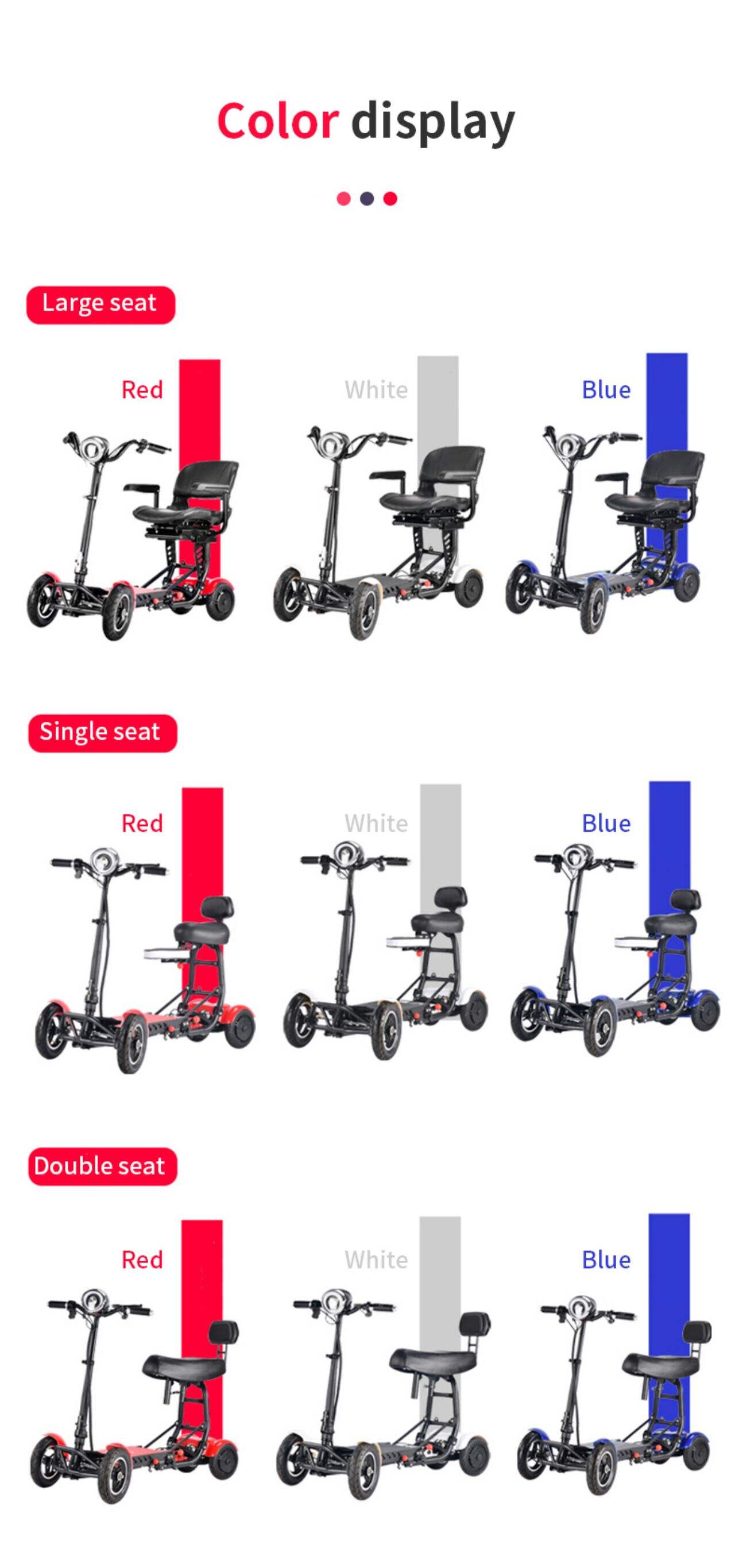 KSM-905A Best selling 4 wheel mobility electric scooters for old people and adult with lithium battery details