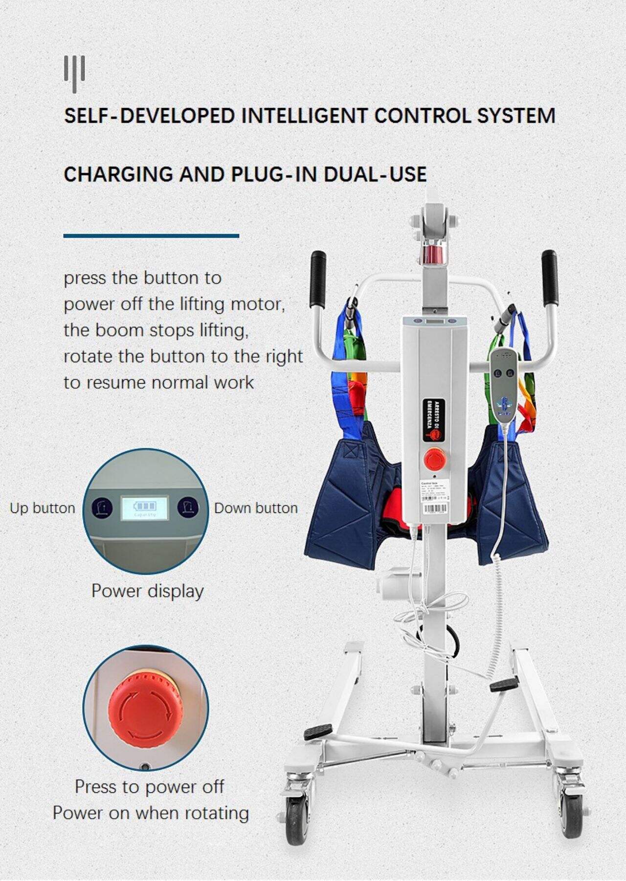 KSM-210 Foldable patient transfer aid lift electric sit to stand patient lift electric lifter motorized Iron or aluminum alloy supplier