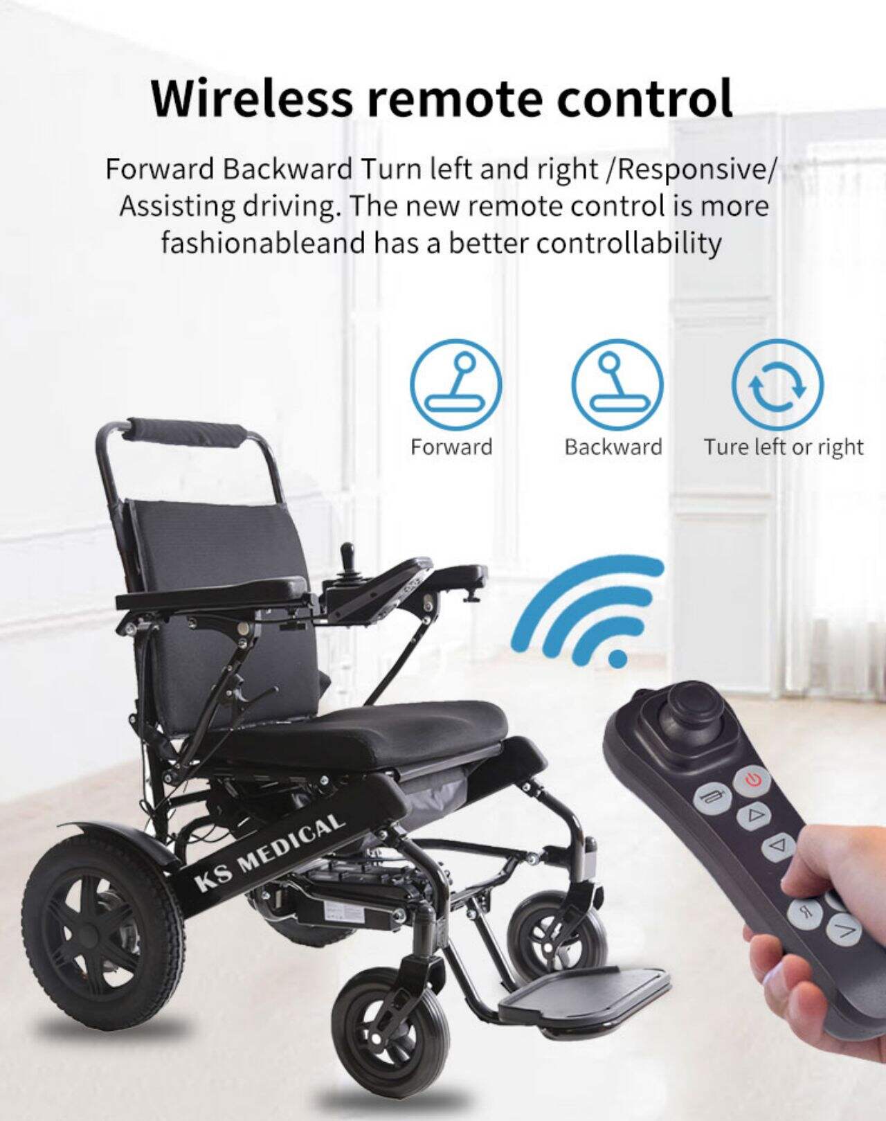 601S Brushless Foldable Electric Wheelchair Electric Wheel Chair Folding Wheelchair Disabled 500W 6AH Li-Bat Airline for Travel manufacture