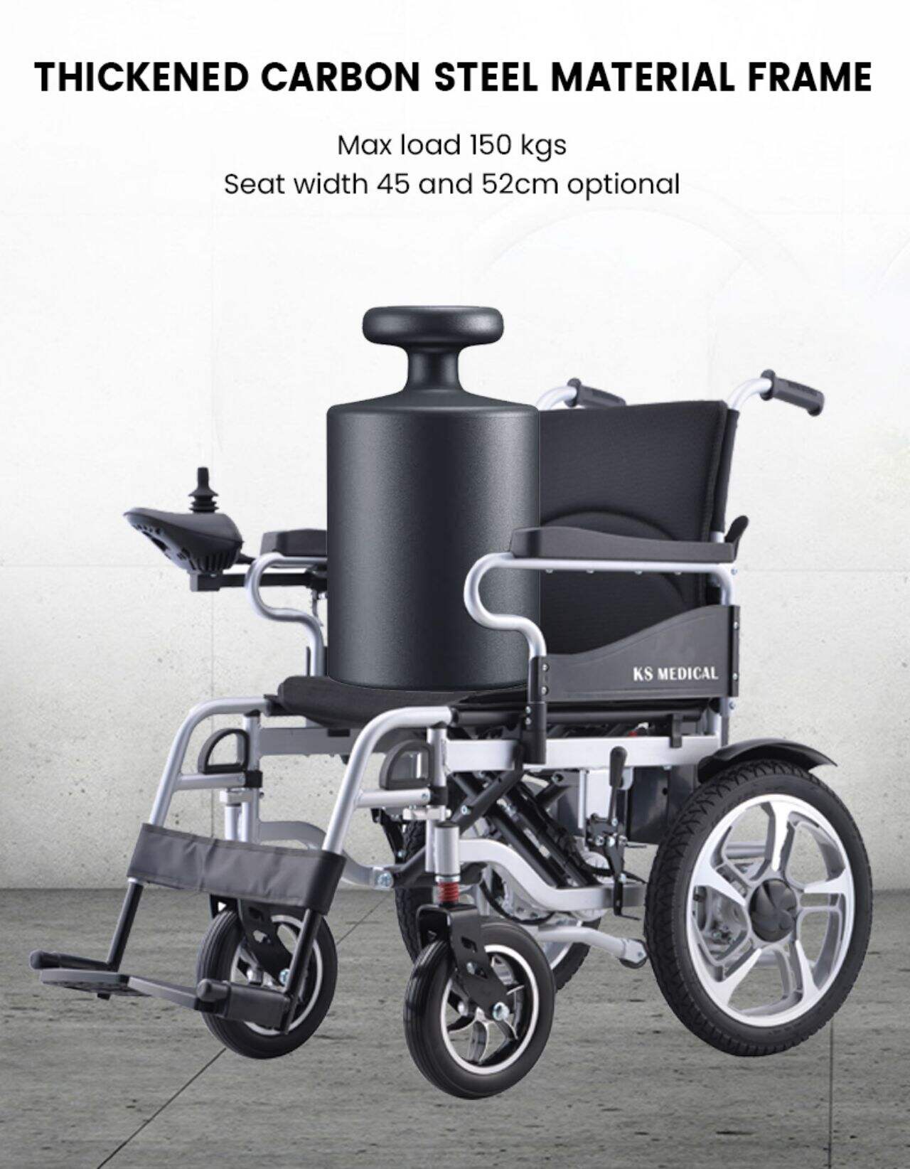 KSM-501P Top Seller Cheapest Folding Electric Wheelchairs Cheap Foldable Wheelchair Electric with Brushless Motor factory