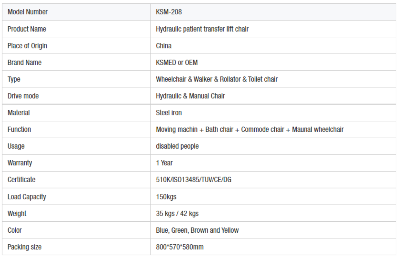 KSM-208 Moving Disabled Patient Lift Transfer Chair Bathroom and Toilet Nursing Home Hospital Hoist Electric Patient Lift manufacture
