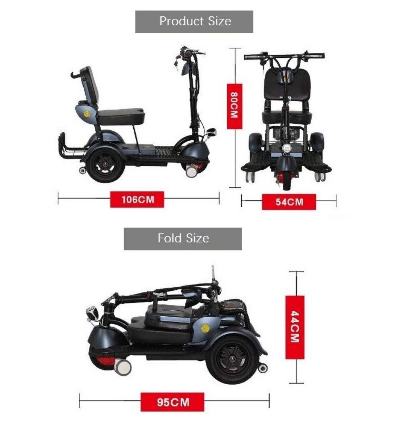 KSM-903 3 Wheel Intelligent Foldable Scooter Lithium Battery Mobility Adult Handicapped Tricycles Electric Scooter supplier