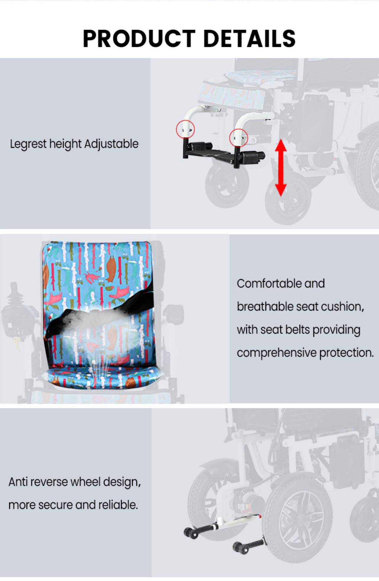 KSM-503C Custom Children's Folding Electric Wheelchairs Manufacturer Direct Supply Child Portable Power Wheelchair manufacture