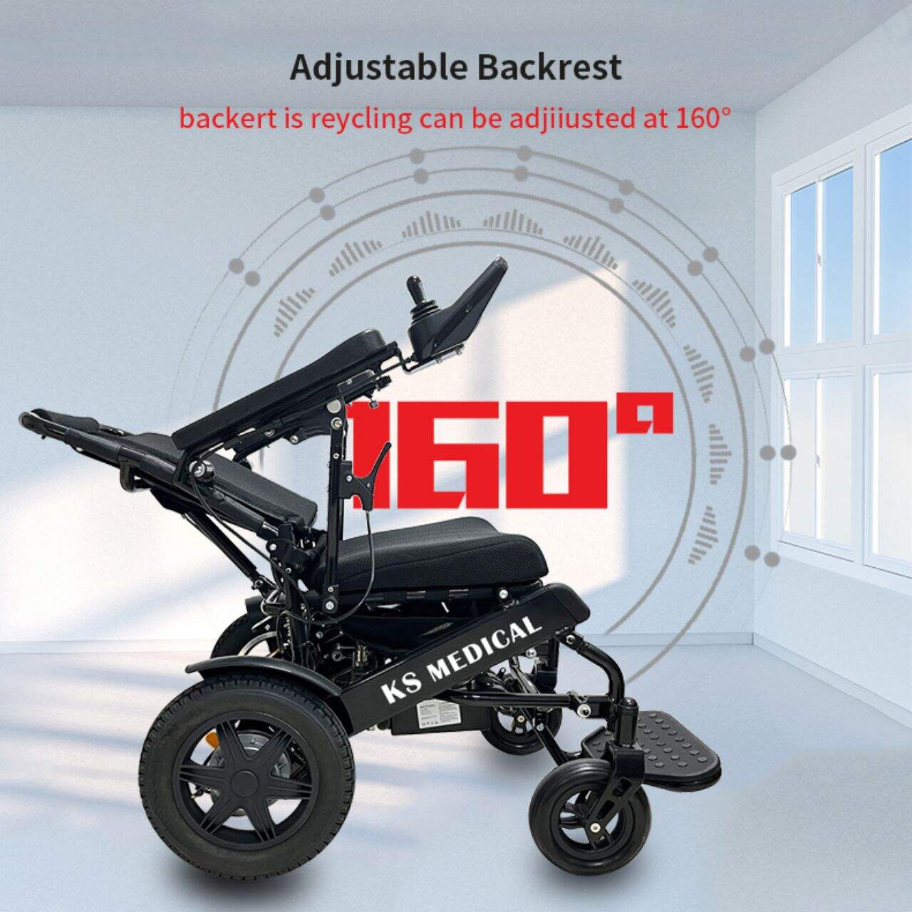 601S Brushless Foldable Electric Wheelchair Electric Wheel Chair Folding Wheelchair Disabled 500W 6AH Li-Bat Airline for Travel details