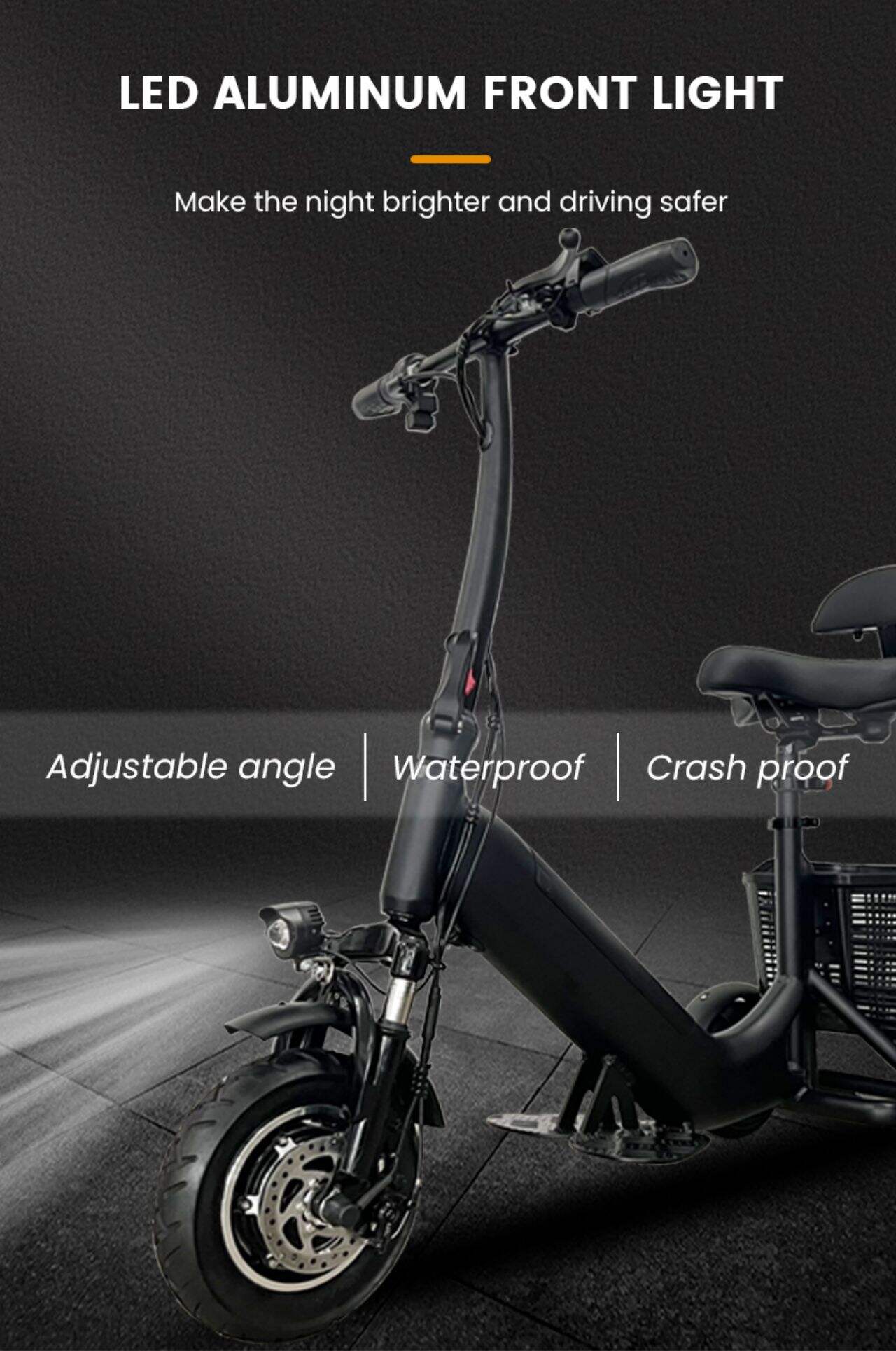 KSM-902 Tricycle Folding Lightweight Mobility Scooter 3 Wheel Tricycles Portable Mobility Scooter for Elderly factory