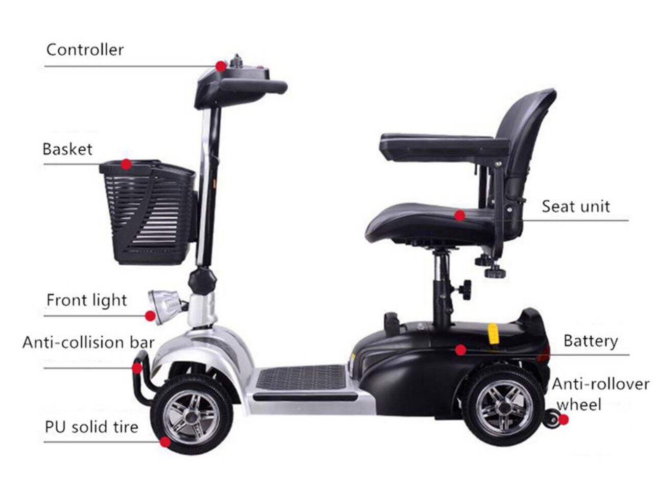 KSM-906A 4 Wheel Mobility Scooter Handicapped Travel Use Electric Mobility Scooter For Elderly Disabled Person factory