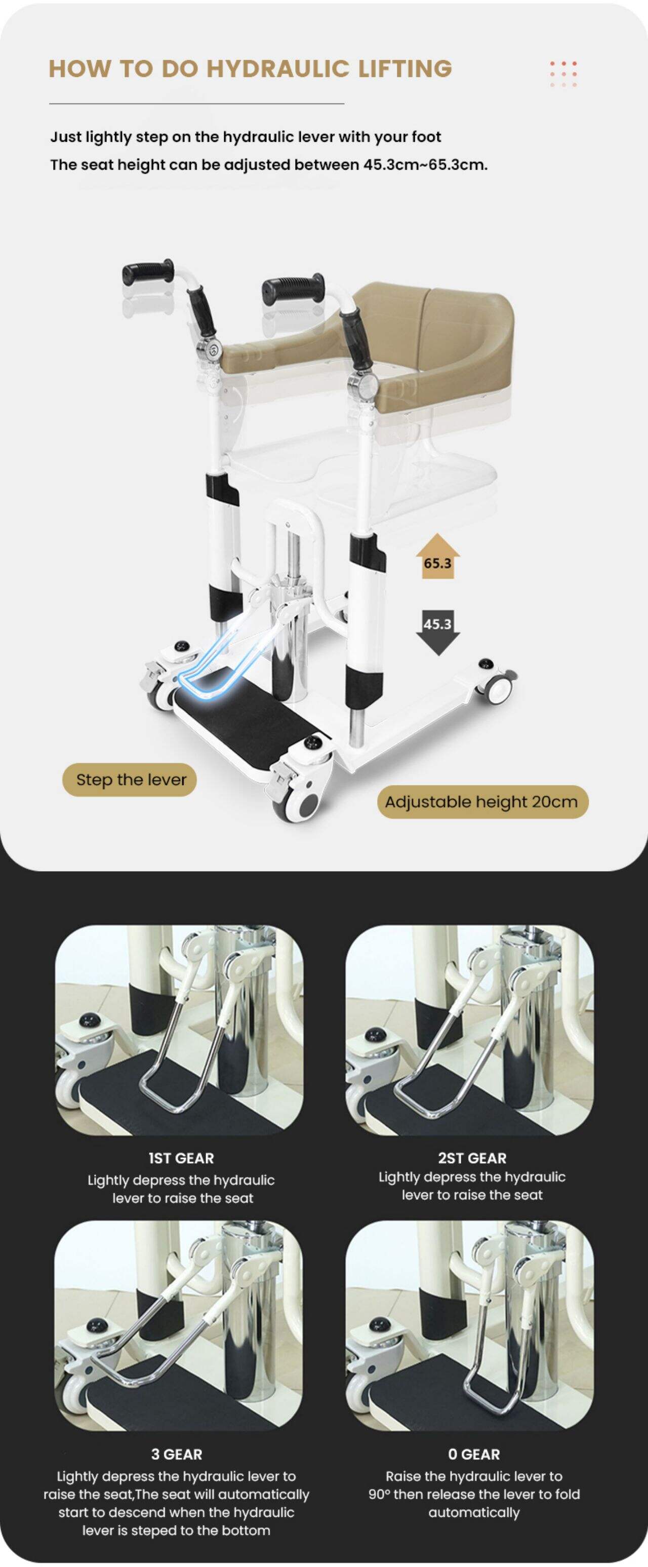 KSM-208 Moving Disabled Patient Lift Transfer Chair Bathroom and Toilet Nursing Home Hospital Hoist Electric Patient Lift supplier