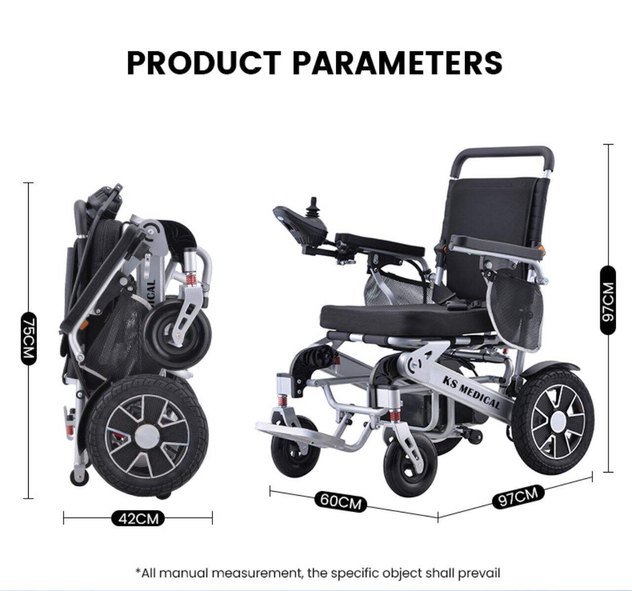 KSM-606 High Quality Foldable Electric Wheelchair with Remote Control Motorized Power Wheelchairs for Elderly People supplier