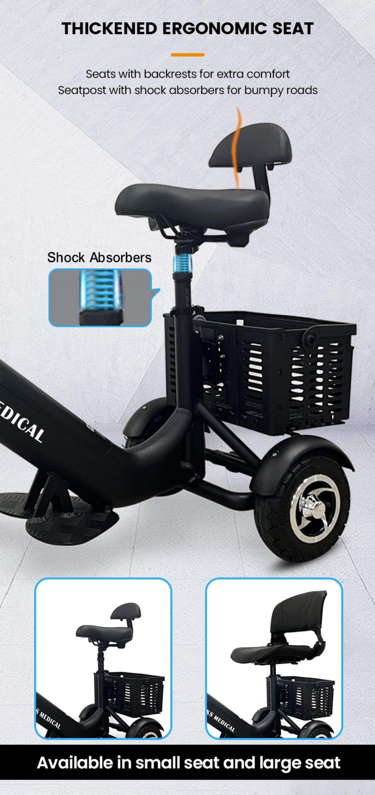 KSM-902A Light Weight Mobility Scooter 20KGS Portable Electric Scooterse Travel Scooter 3 Wheel for Elderly factory