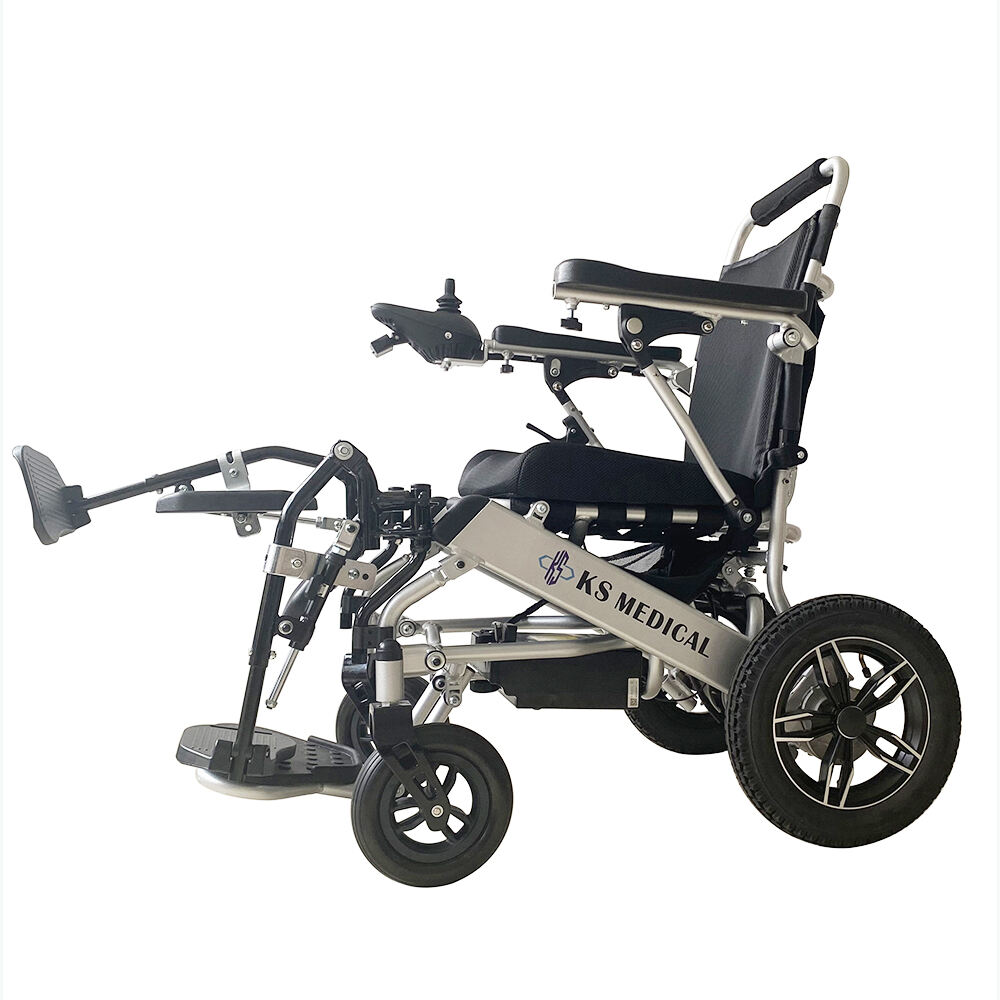 KSM-LR01 Wheelchair Elevating Legrests Composite Footplates with Padded Calf Supports for Electric Wheelchairs