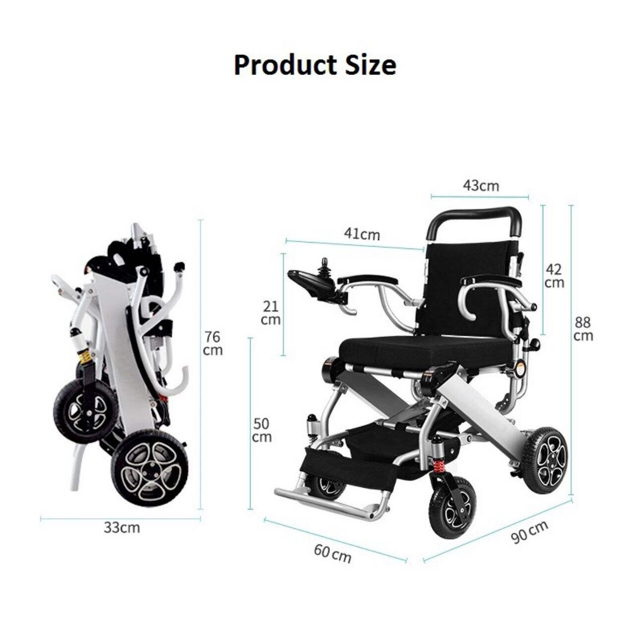 KSM-608 Power Wheelchair Automatic Foldable Lightweight Electric Wheelchairs Can take on the plane factory