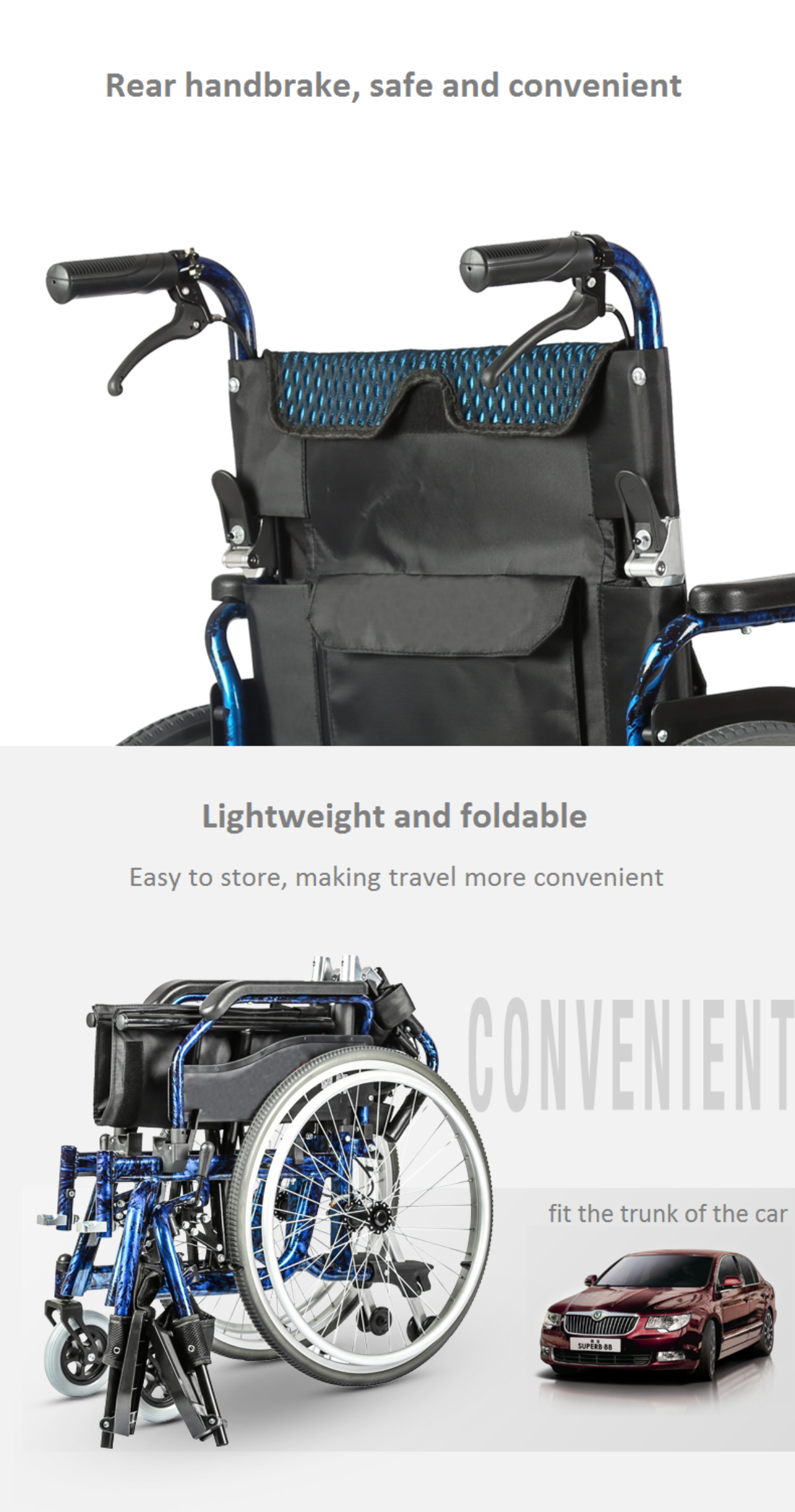 KSM-201 High Quality Lightweight Manual hoome Wheelchair Portable Folding Hand Push Adult Disabled Elderly manufacture