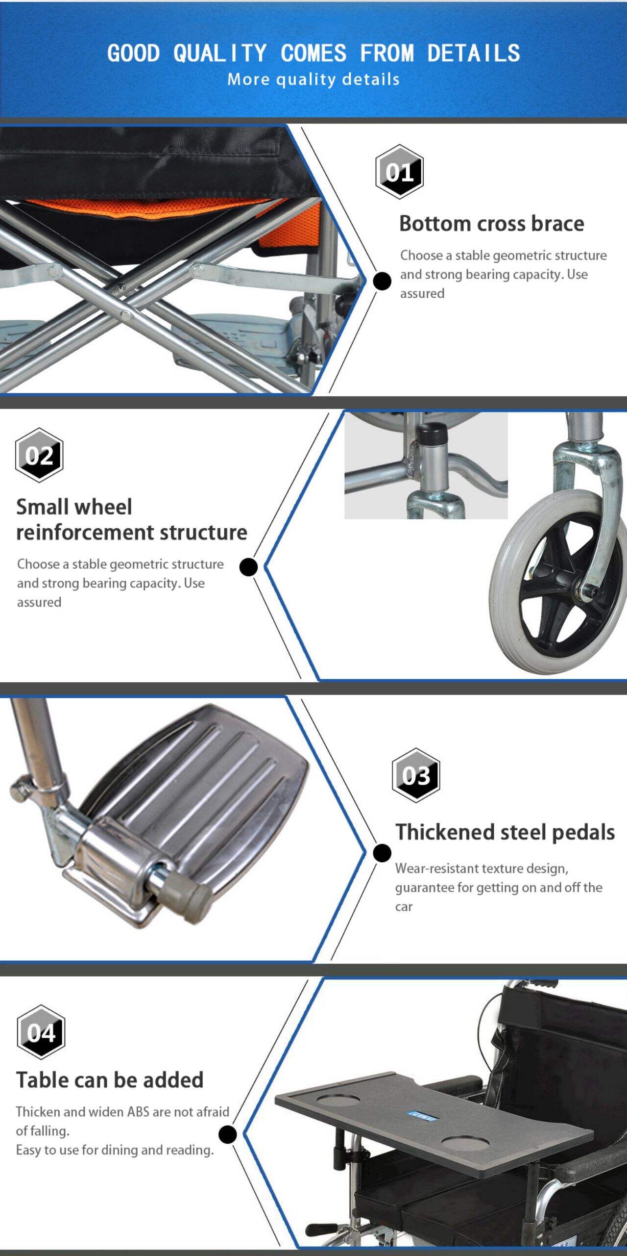 KSM-202A CE approve cheap price medical equipment Manual wheelchair folding wheelchair wheel chair for disabled supplier