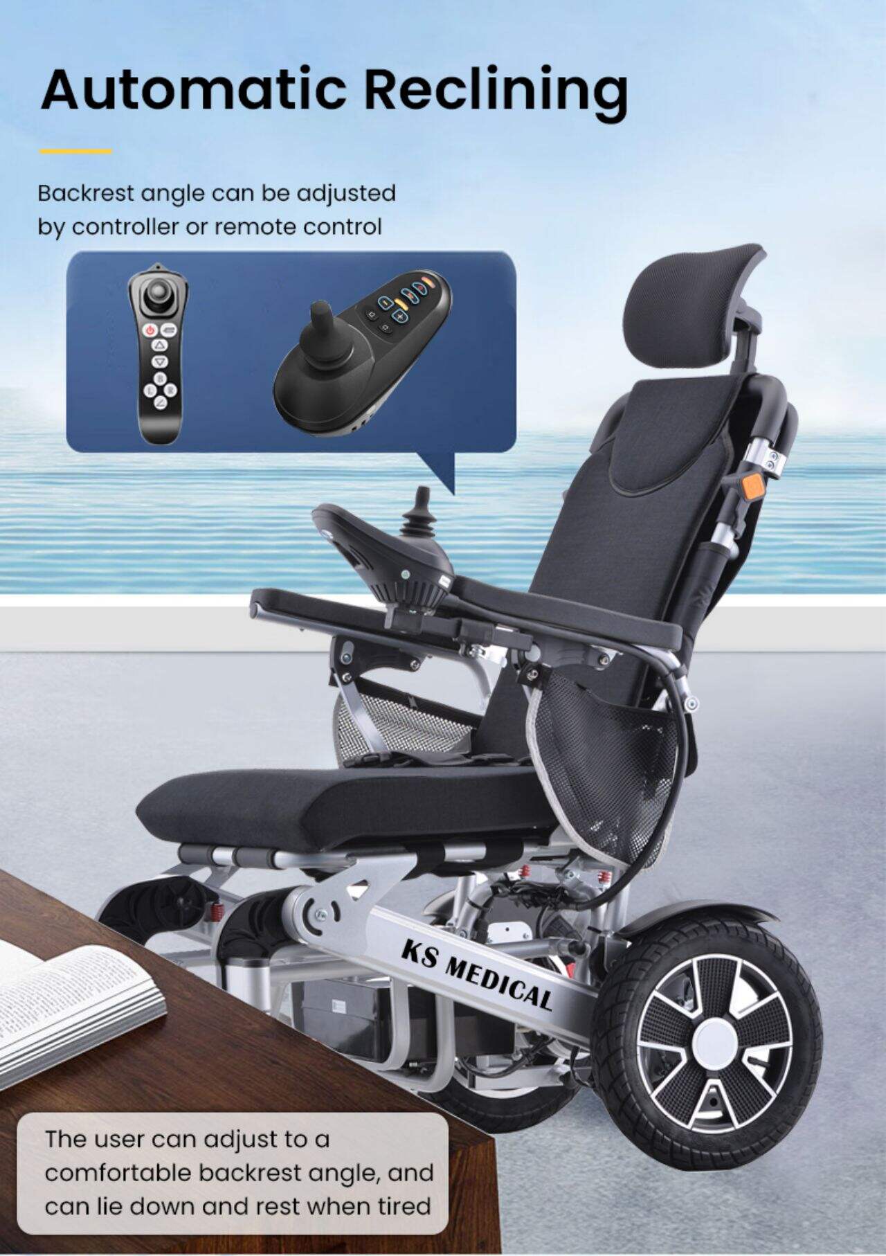 KSM-606AR Effortless Maneuverability Electric Wheelchairs for Busy Professionals Automatic Power Reclining Smart Wheelchair supplier