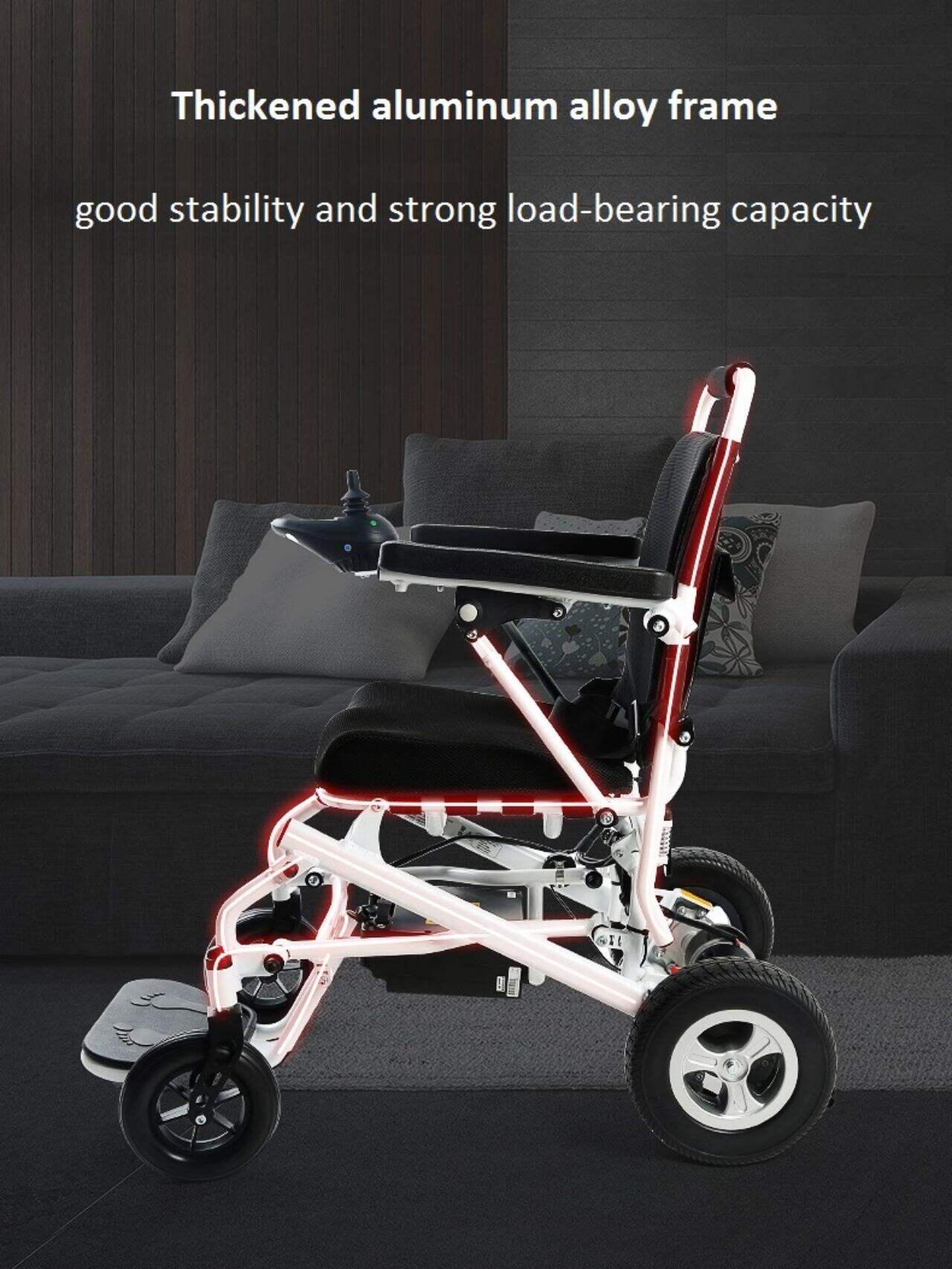 602 Wholesale price aluminum alloy lightweight foldable wheelchairs for adults portable remote control electric wheelchair KSMED supplier