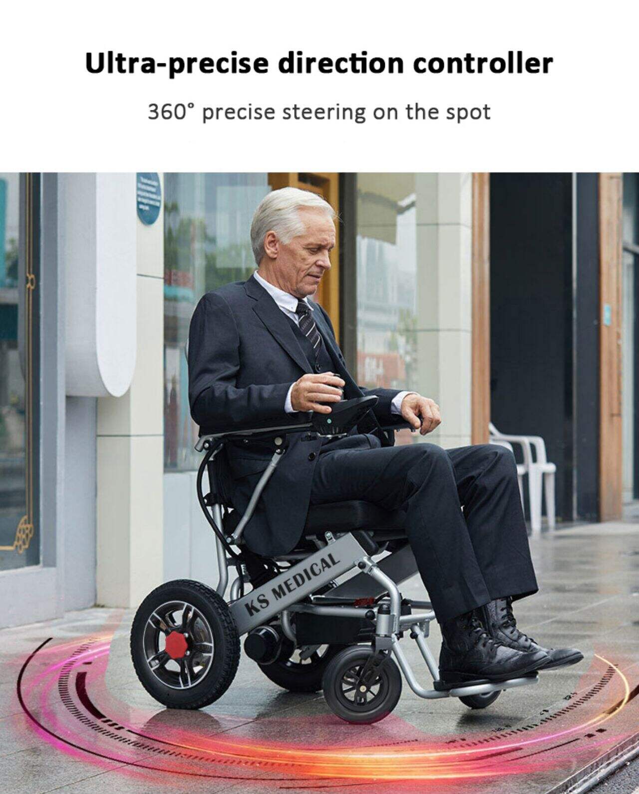 KSM-601C Hot travel wheelchair lightweight electrically foldable electric wheelchair for sale with CE mark details