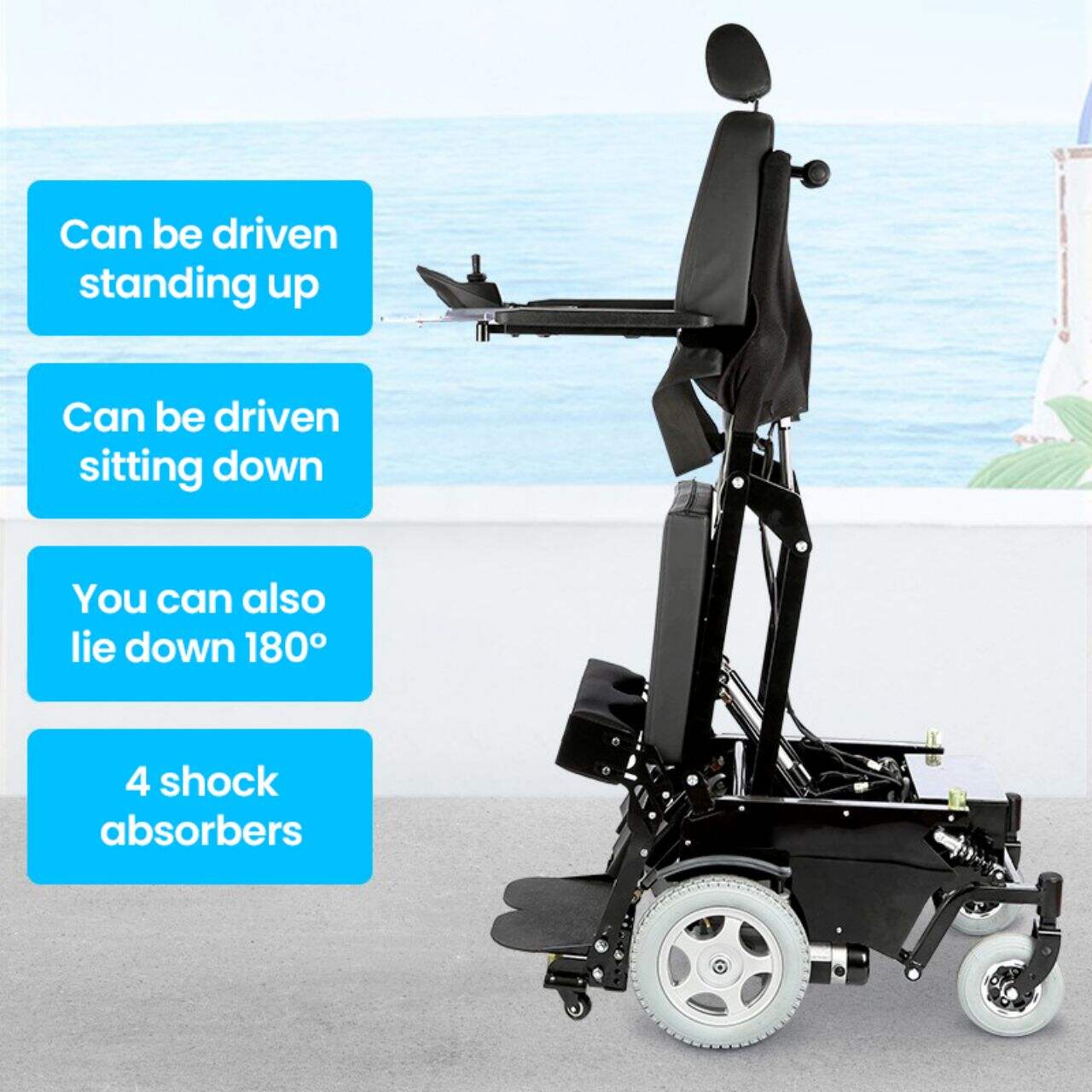 KSM- 311 Heavy Duty Handicapped Electric Wheelchair Power Standing Up And Down Motorized Wheelchairs for Disabled supplier