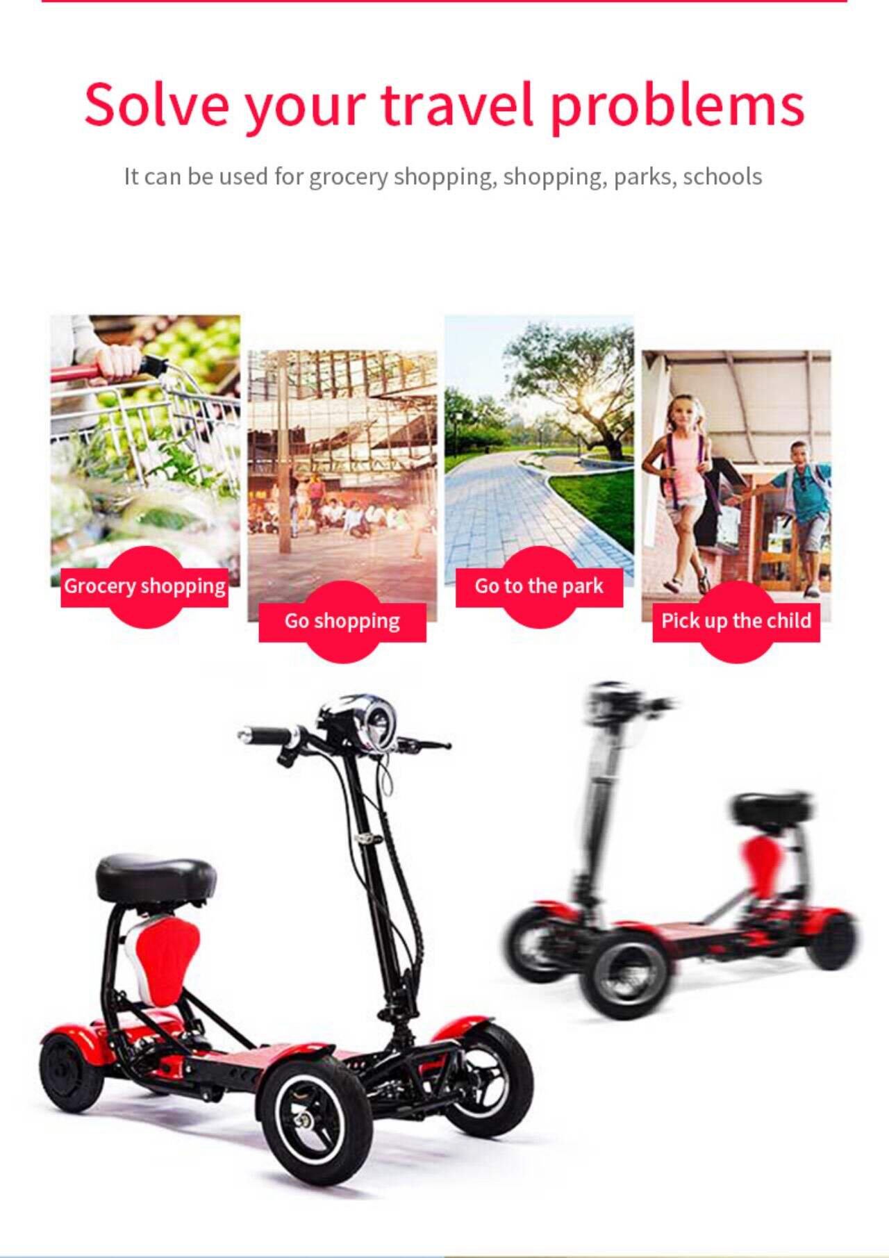 KSM-905A Best selling 4 wheel mobility electric scooters for old people and adult with lithium battery factory