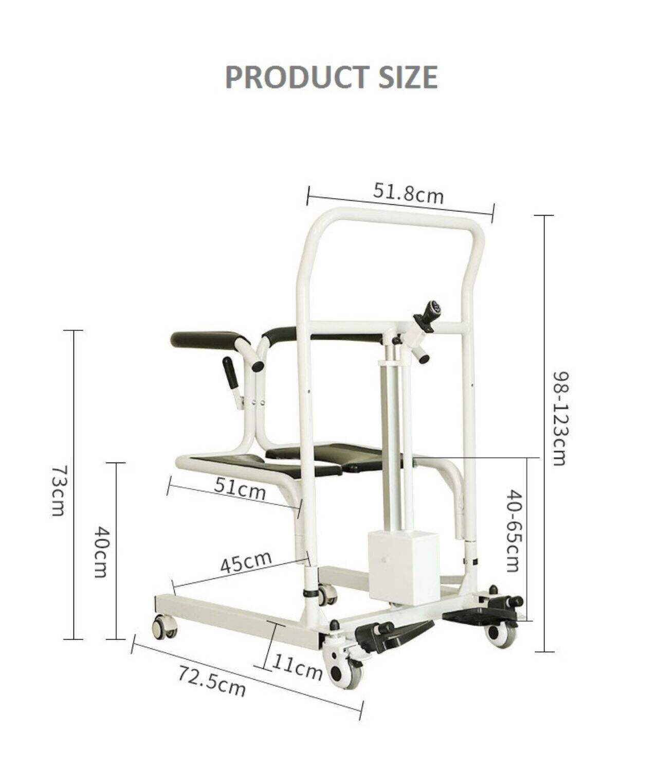 KSM-207 New Electric Transfer Wheelchair Nursing Chair Powered Commode Floor Electric Patient Lift details