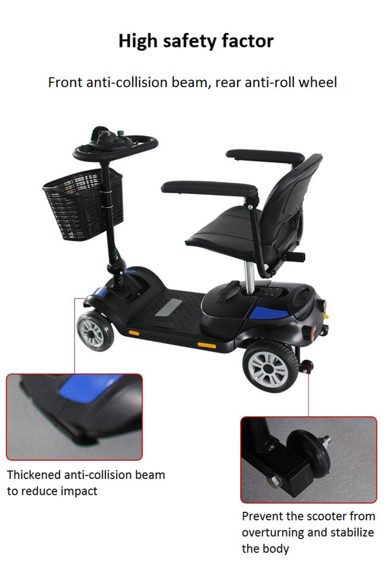 KSM-906 Promotion Wheelchair Mobility 4 Wheel Electric Scooter For Elderly factory