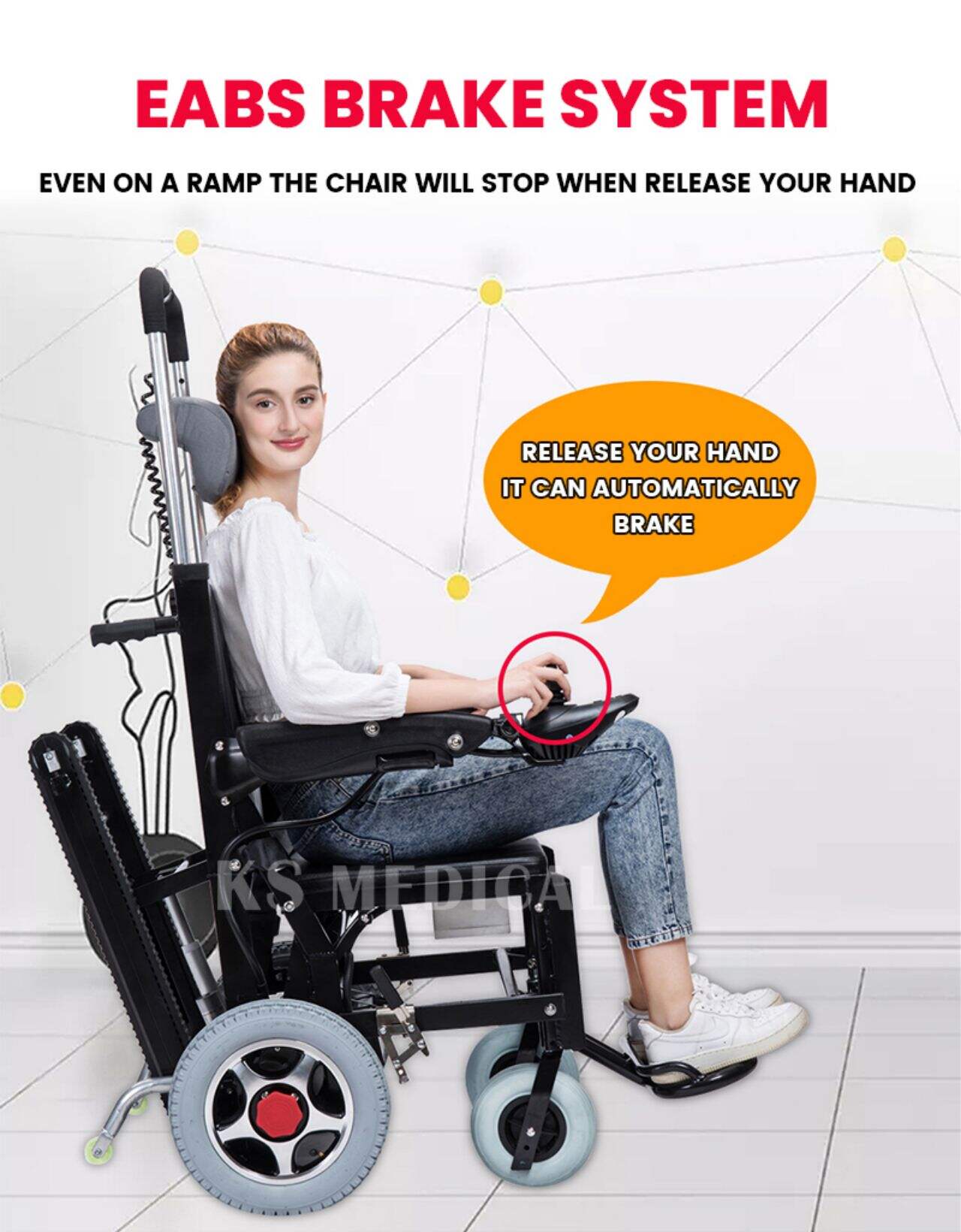 KSM- 302B Hot Sale Factory Wholesale Electric Powered Stair Climbing Chair Wheelchair Price With Track Electric Open and Close factory