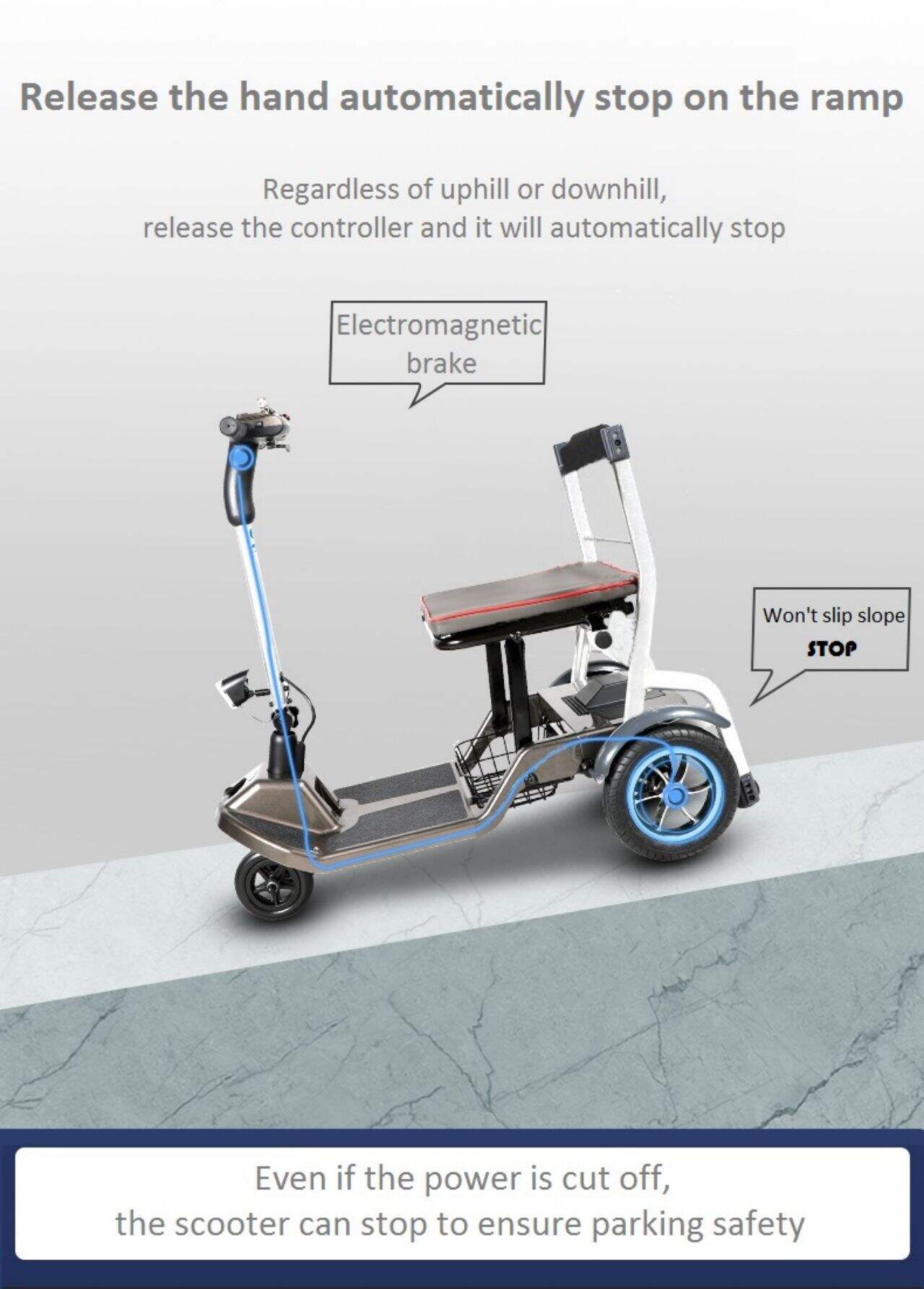 KSM-907 Modern Fashion Electric Folding Scooter, Lightweight Mobility Scooters Wheelchair 4 Wheel Only 19kgs Used Immediately factory