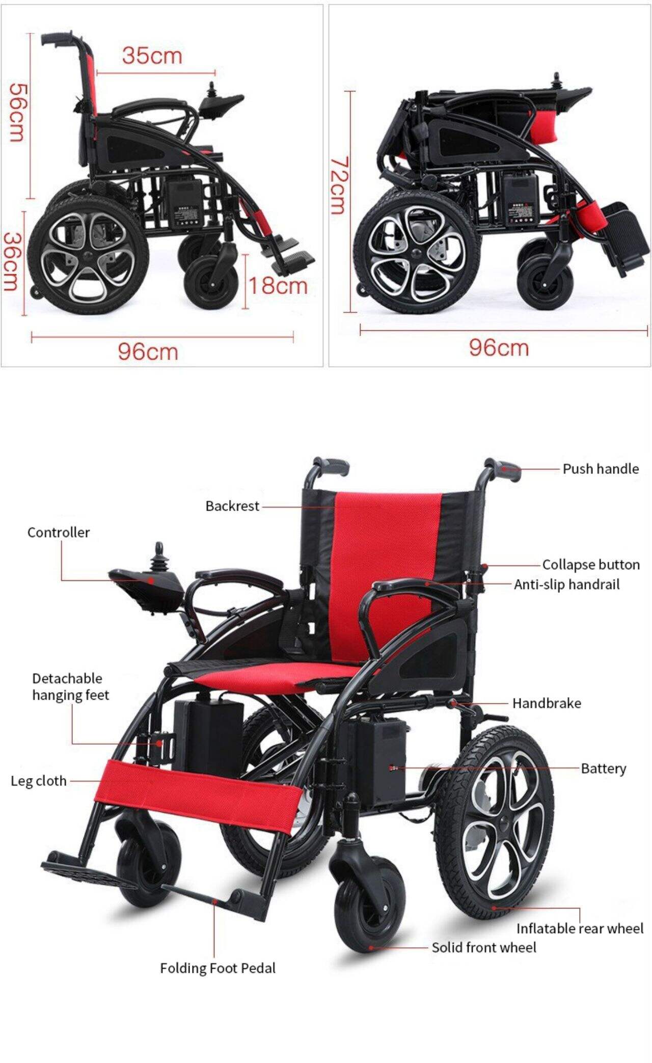 KSM-505 Cheap electric wheelchairs for old people foldable electric brush motor wheelchair manufacture