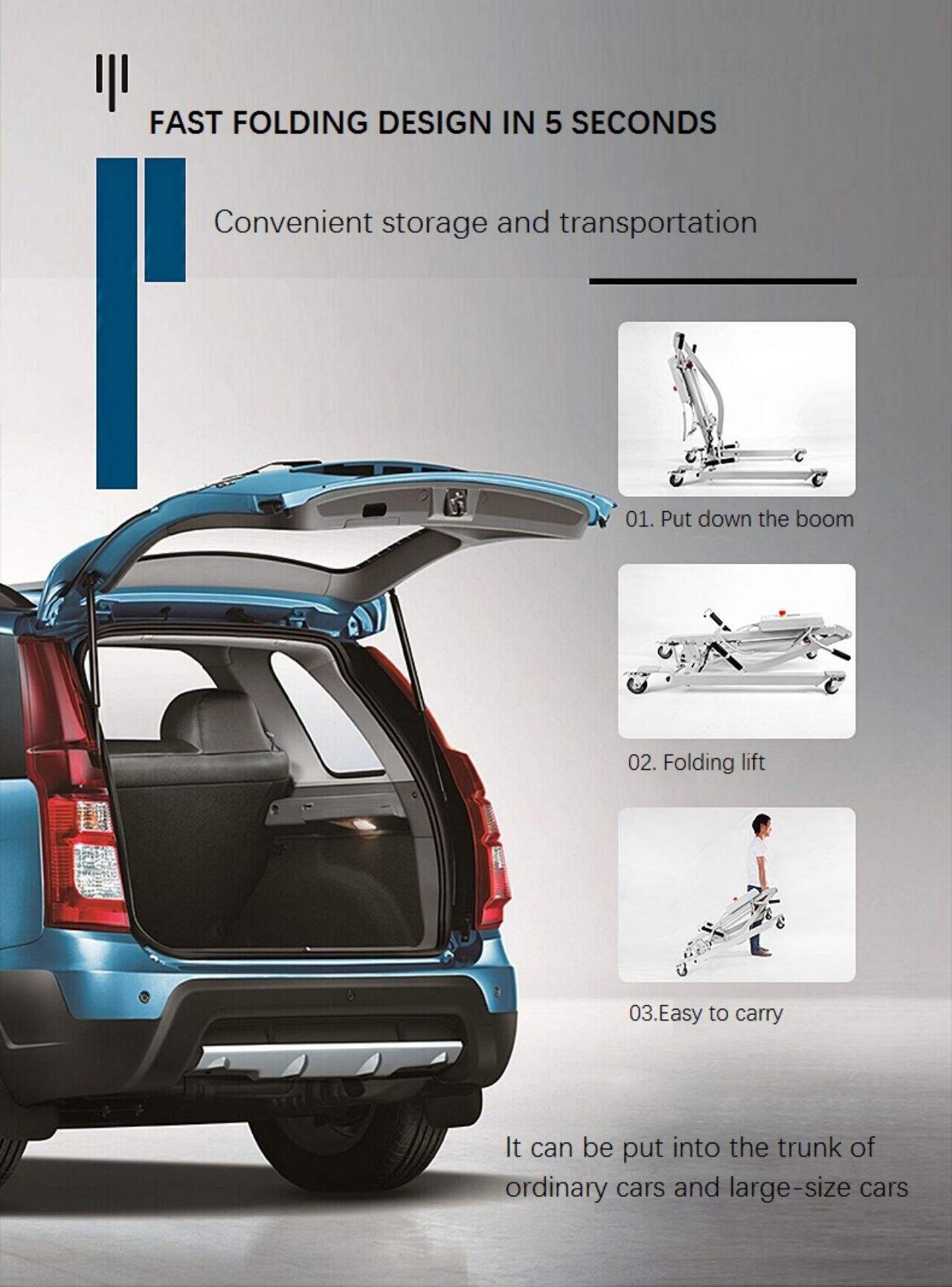 KSM-210 Foldable patient transfer aid lift electric sit to stand patient lift electric lifter motorized Iron or aluminum alloy details