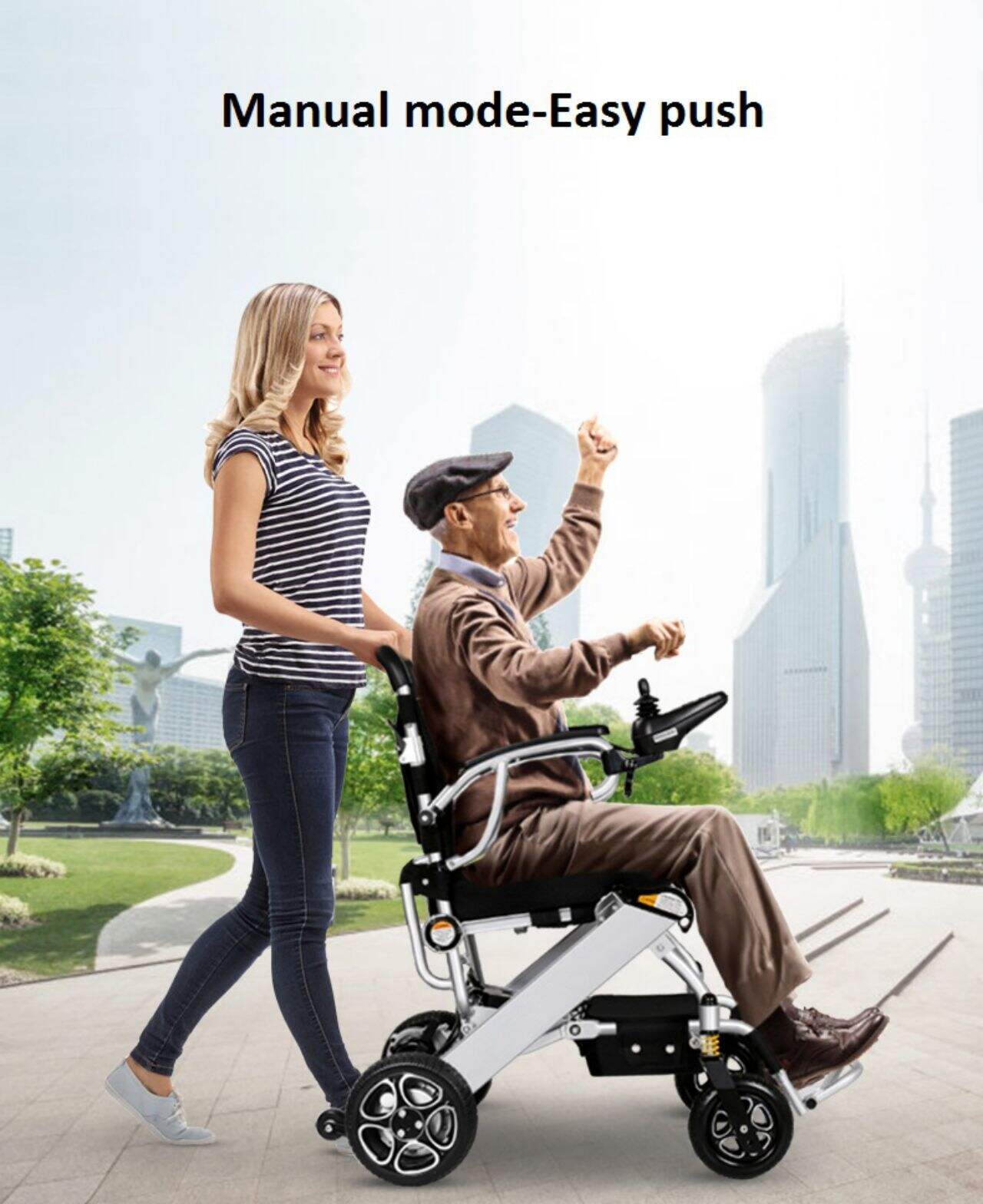 KSM-608 Power Wheelchair Automatic Foldable Lightweight Electric Wheelchairs Can take on the plane supplier