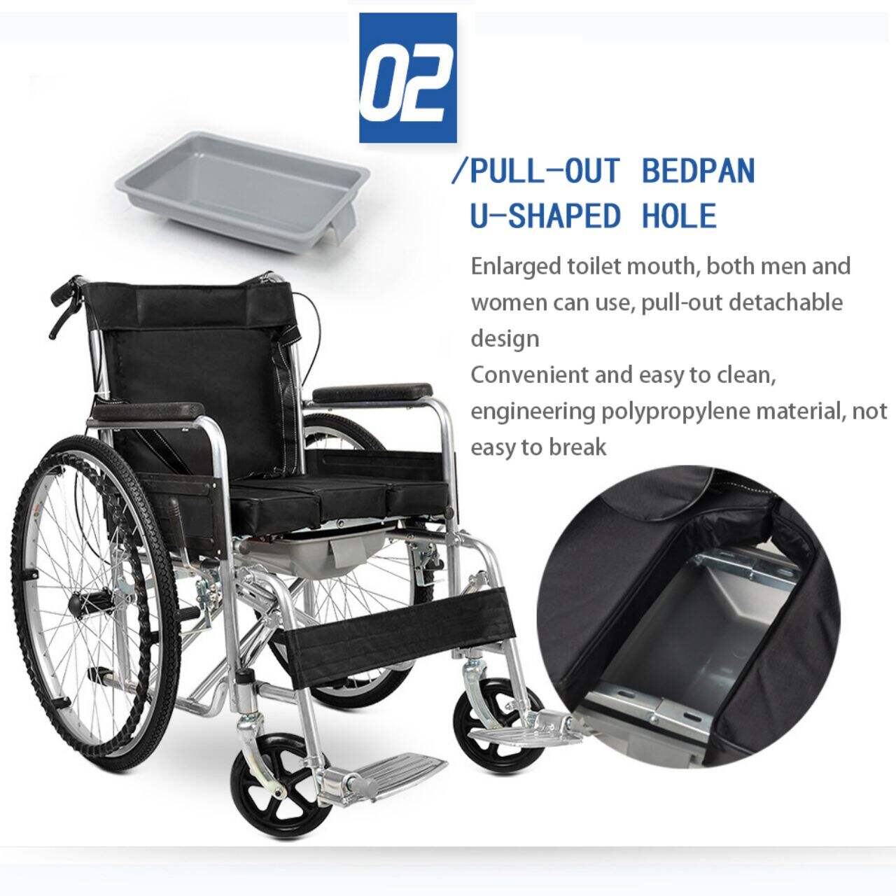 KSM-202B High quality and good price foldable wheelchair manual wheelchair factory