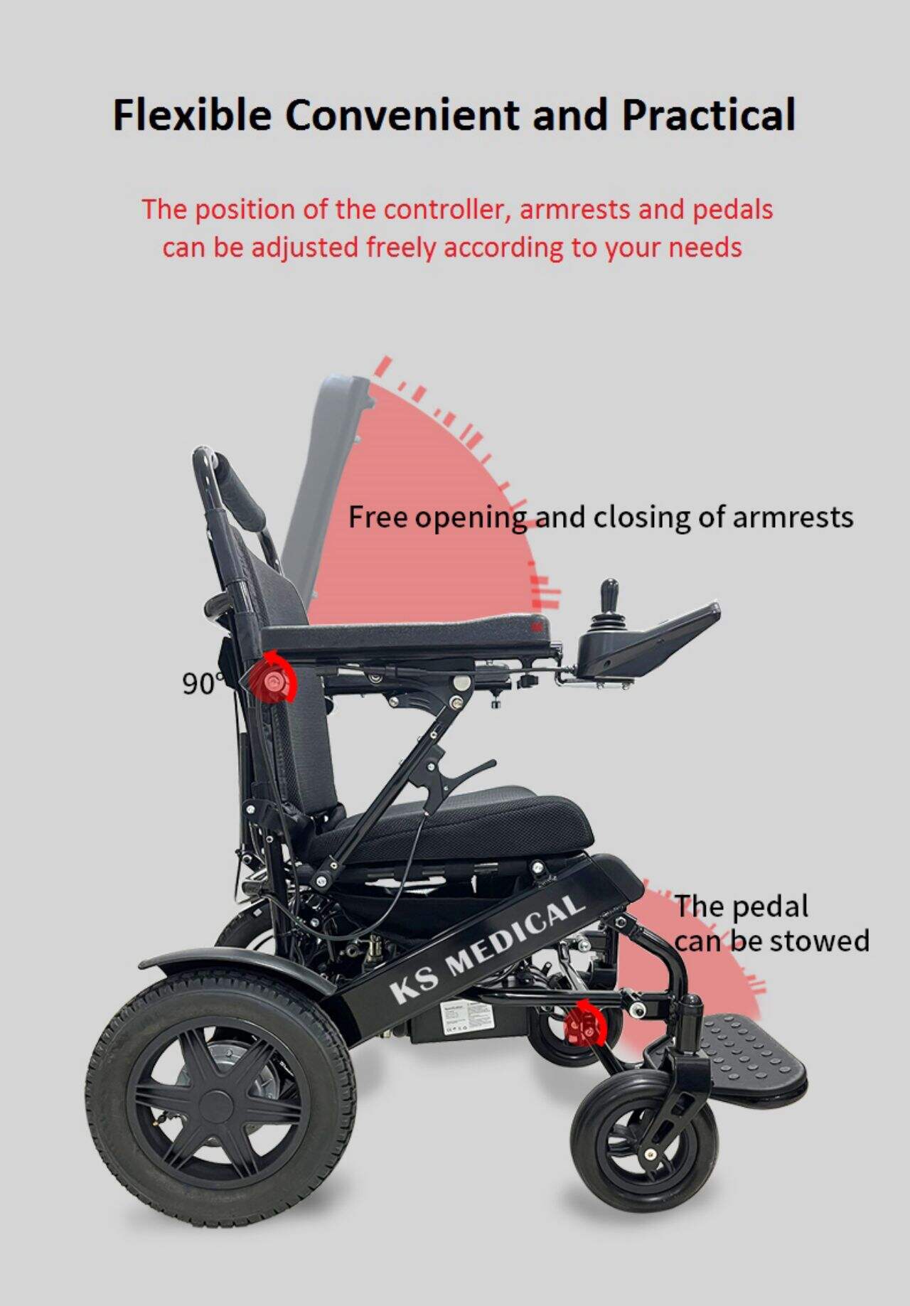 601S Brushless Foldable Electric Wheelchair Electric Wheel Chair Folding Wheelchair Disabled 500W 6AH Li-Bat Airline for Travel manufacture