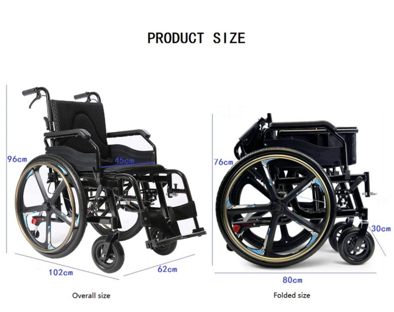 KSM-201P New Design Portable Smart-Wheelchair Manual with Parking Function 24′′quick Remove Big Wheels Manual Wheelchair supplier