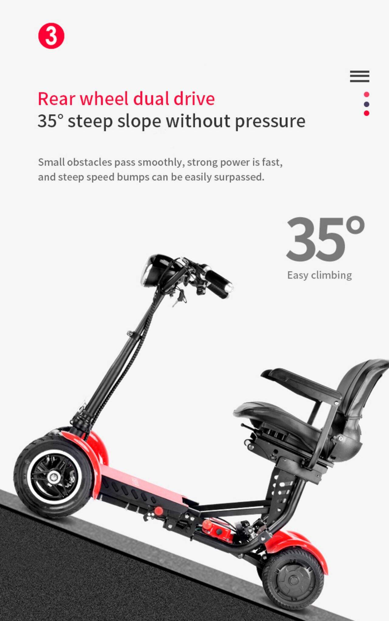 KSM-905B Foldable Portable 4 Wheels Electric Scooter Lightweight Disabled Mobility Scooter for Elderly details