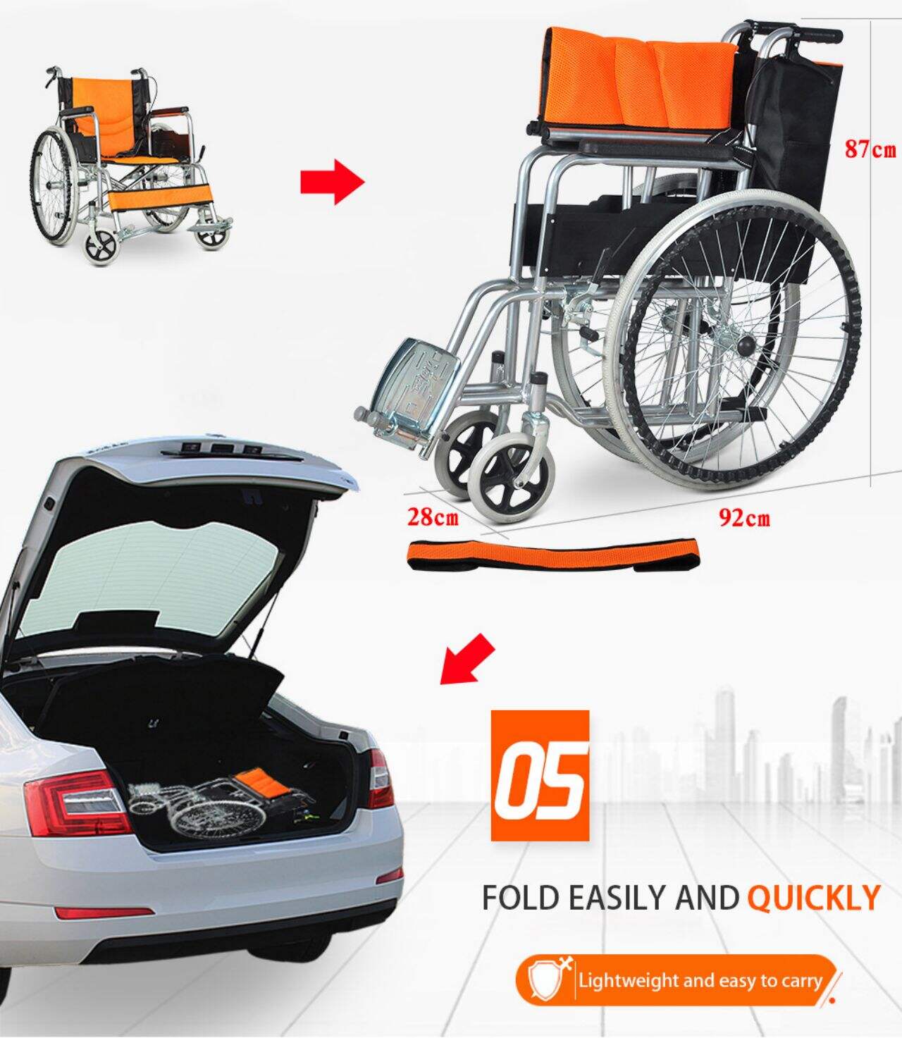 KSM-202A CE approve cheap price medical equipment Manual wheelchair folding wheelchair wheel chair for disabled factory