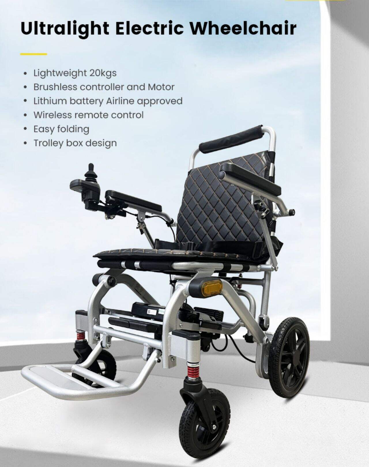 KSM-603 Hot selling portable lightweight foldable power wheelchair folding electric wheelchairs for the disabled manufacture