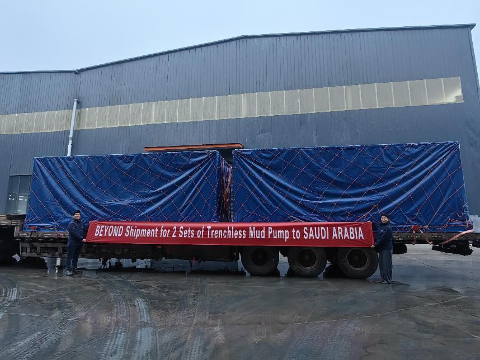 2 Sets of Trenchless Mud Pump Shipping to Saudi Arabia