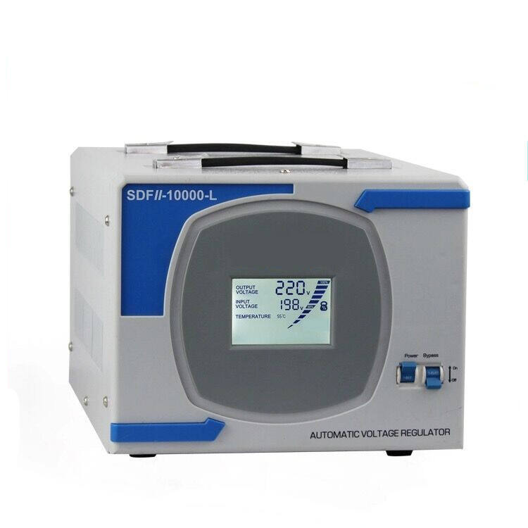 Factory direct sales servo type intelliigent LCD display SDF-II-10000-L full automatic AC voltage regulator details